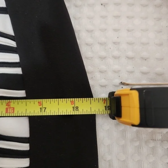 BALI Textured Striped Wave Colorblock Asymmetrical Shoulder Dress Size L - Picture 14 of 14